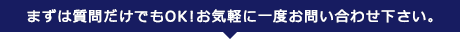 まずは質問だけでもOK!お気軽に一度お問い合わせ下さい。